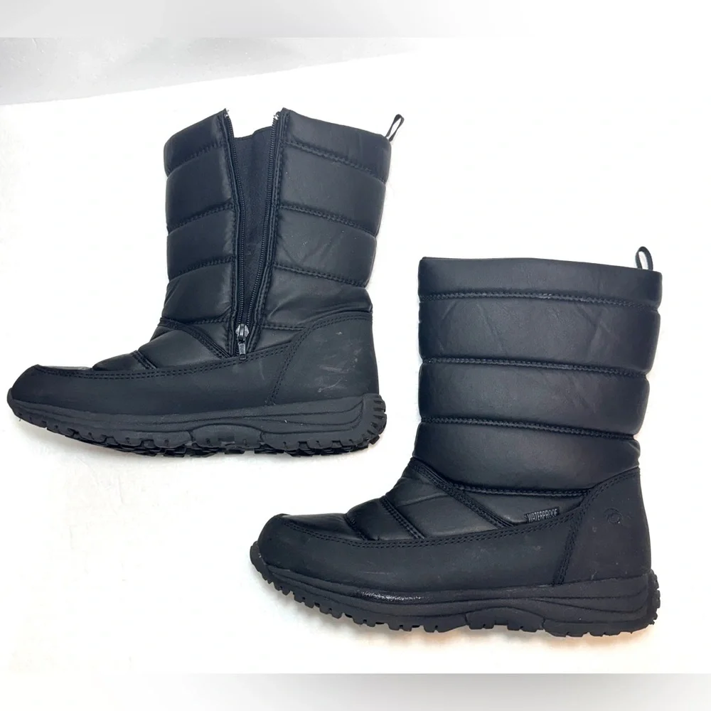 Magellan Seasons Black Quilted Winter Boots Shoes